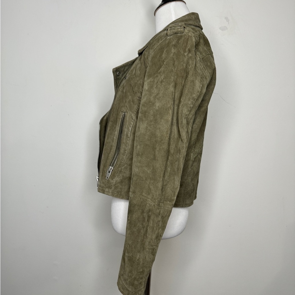 Blank NYC sl8 olive suede moto jacket - Picture 3 of 6